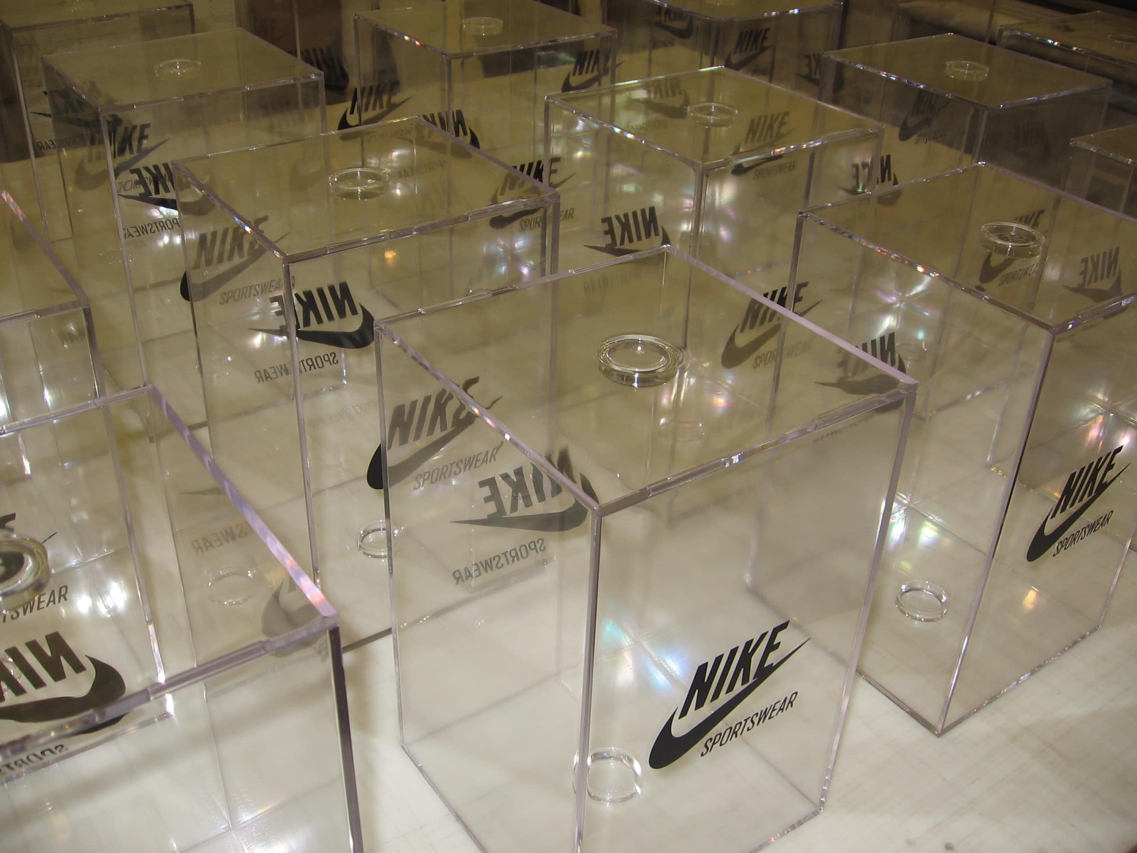 nike's acrylic sign